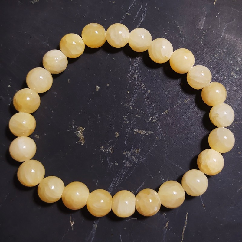 Calcite orange - bracelet perles 8mm - chakra pistache de Catalogue pierres et cristaux